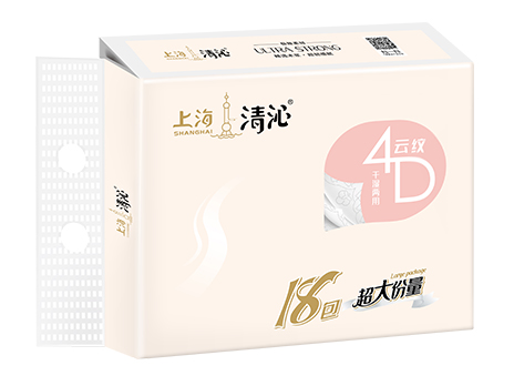 淸沁抽纸(云纹4D系列)18包